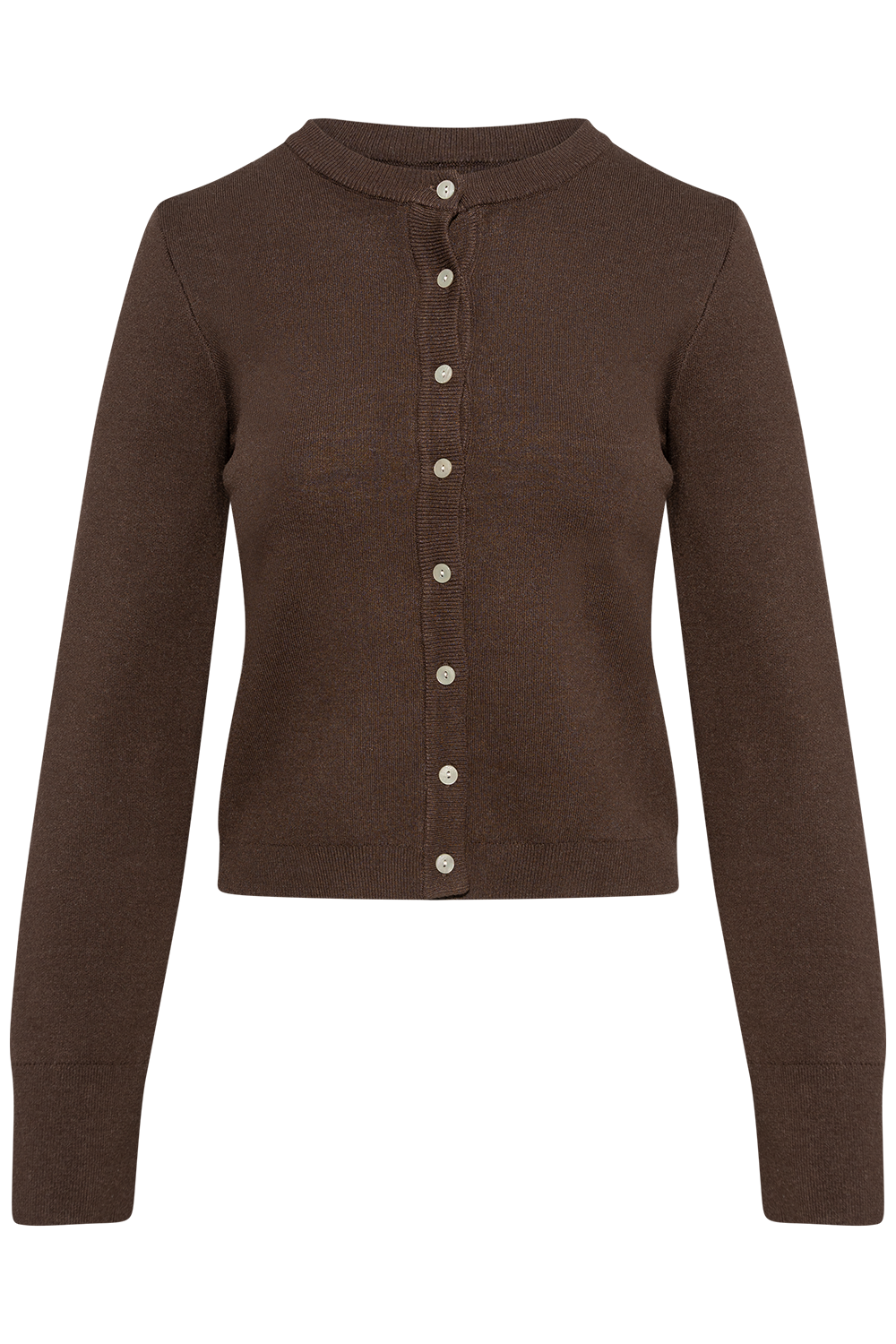 Yaselena Ls Knit Cardigan S. Noos - Coffee Bean Melange
