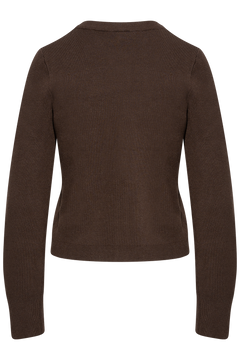 Yaselena Ls Knit Cardigan S. Noos - Coffee Bean Melange