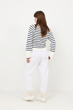 Fleece Drawstring Tracksuit Bottoms - White