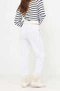 Fleece Drawstring Tracksuit Bottoms - White