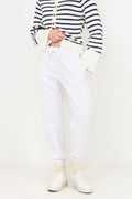 Fleece Drawstring Tracksuit Bottoms - White