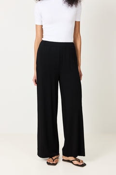 Fluid Crepe Trousers - Black