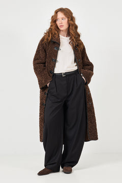 Inger Faux Shearling Coat - Dark Brown
