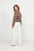 Leonora Wool Scarf Sweater - Brown Melange