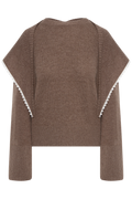Leonora Wool Scarf Sweater - Brown Melange