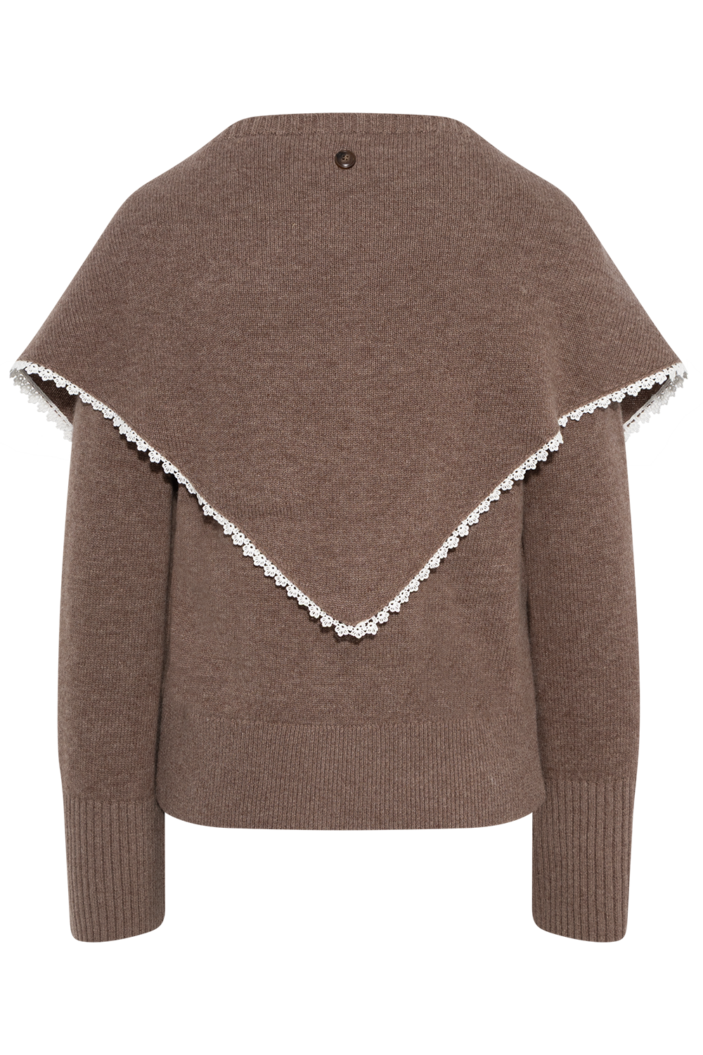 Leonora Wool Scarf Sweater - Brown Melange