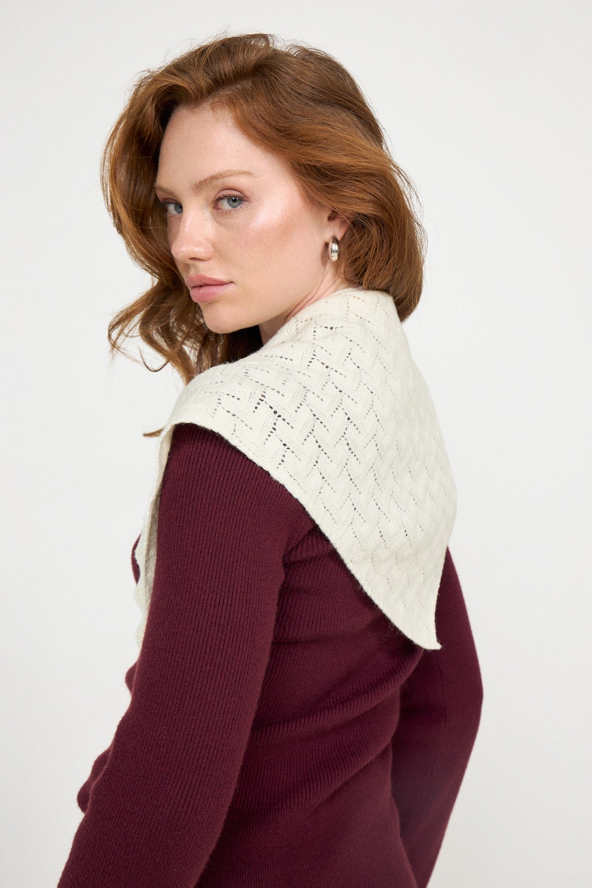 Ane Wool Pointelle Scarf - Creme