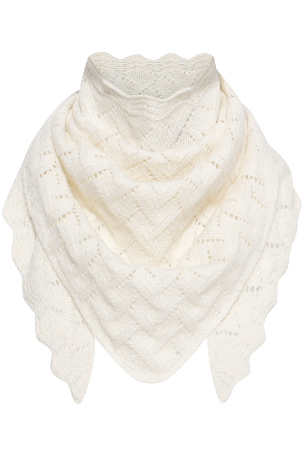 Ane Wool Pointelle Scarf - Creme