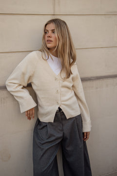 Else Wool Cardigan - Creme