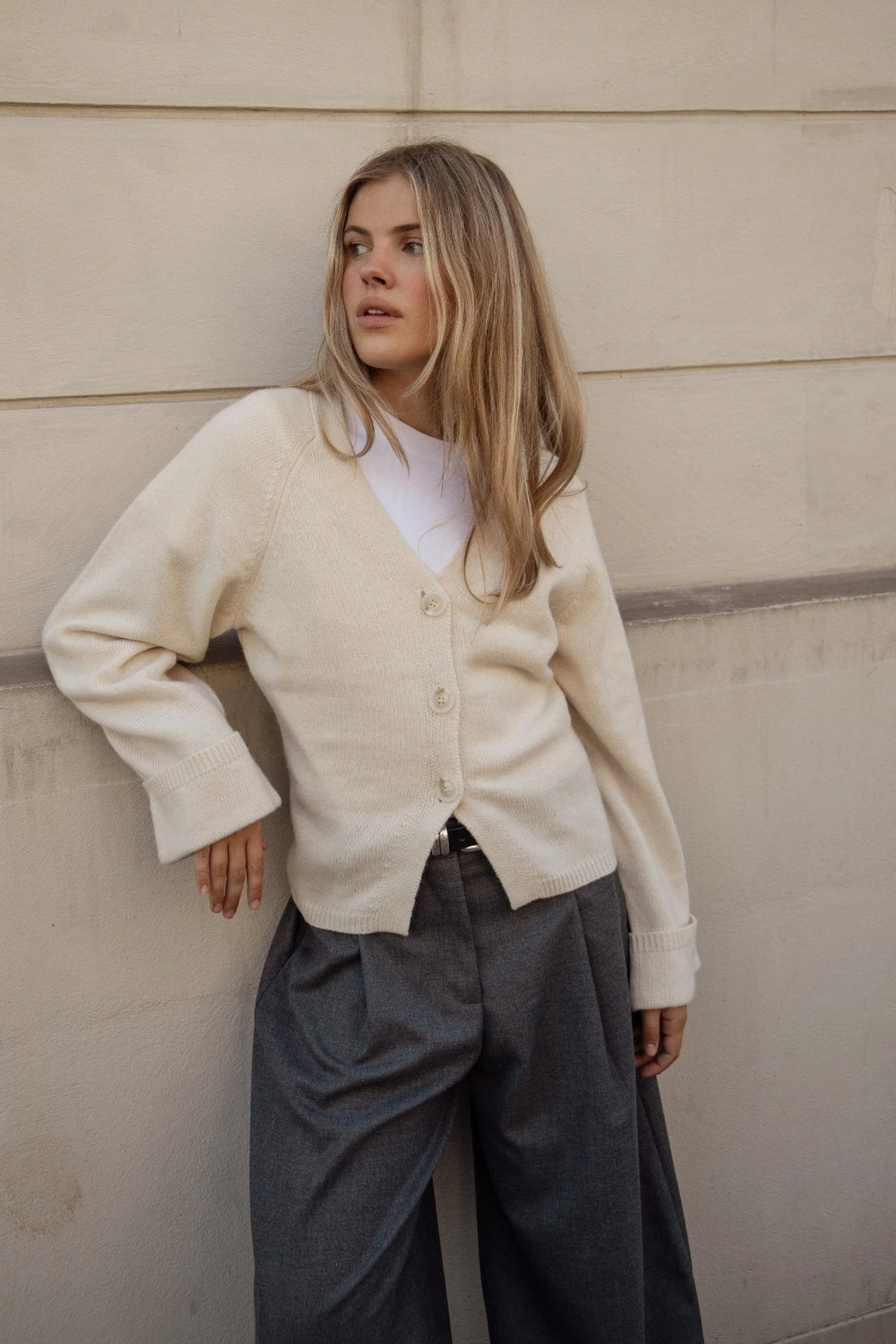 Else Wool Cardigan - Creme