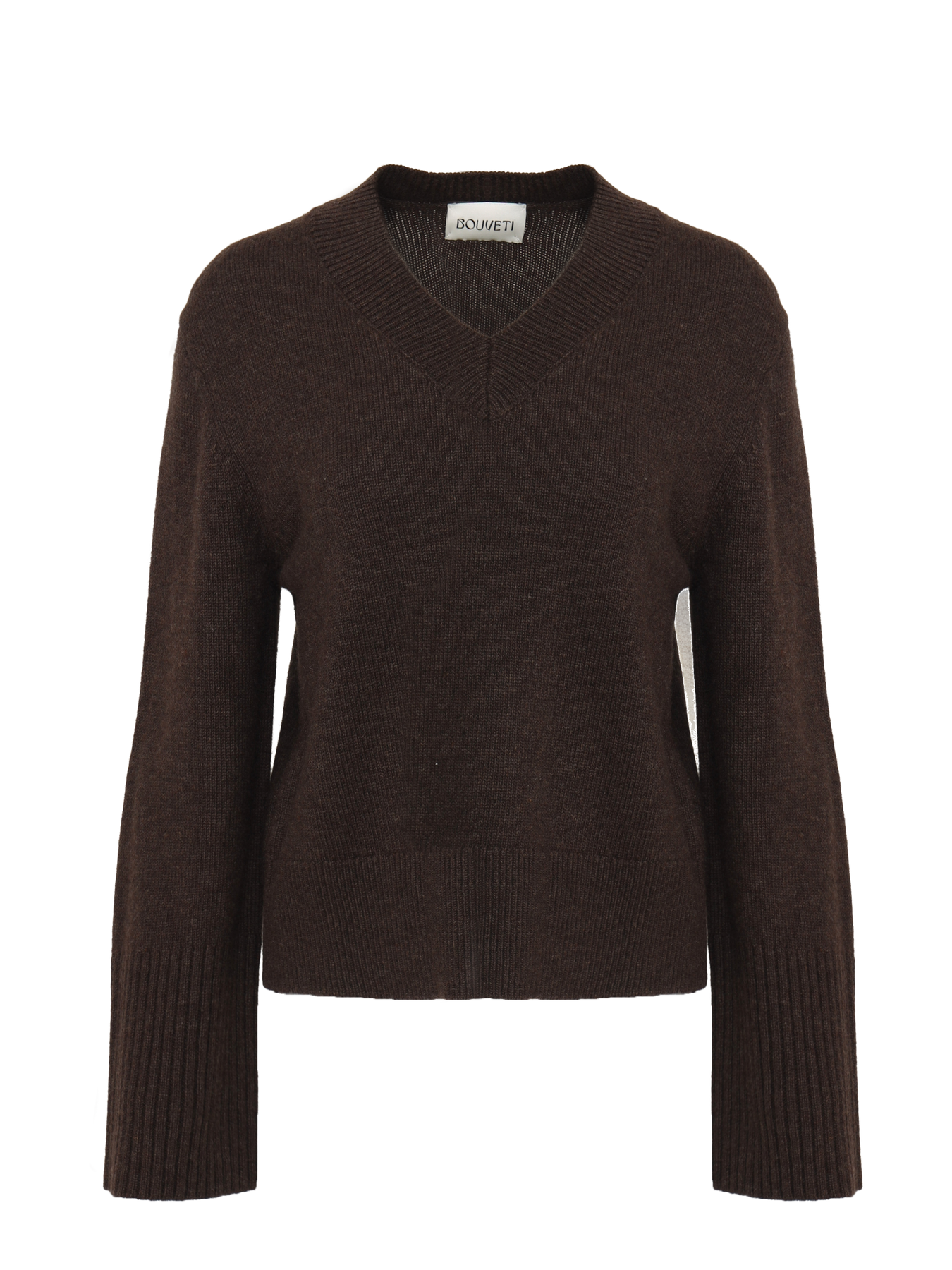 Maria Wool V-Neck Sweater - Dark Brown