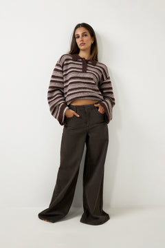 Olivia Wool Polo - Brown Mix