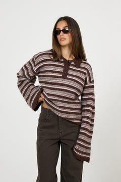 Olivia Wool Polo - Brown Mix