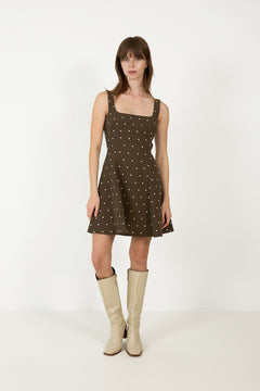 Corset Mini Dress - Dark Olive