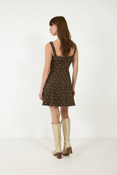 Corset Mini Dress - Dark Olive