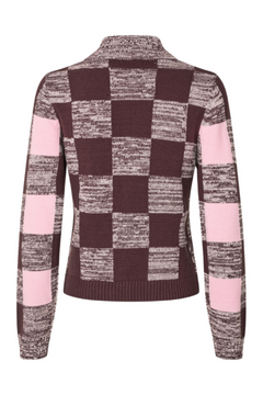 Mix Stripe Polo Collar Sweater - Multichecks Mix