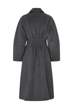 Elastic Waist Raglan Long Coat - Graphite
