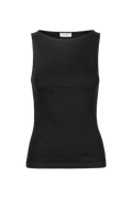 Peggy Rib Boatneck Top - Black