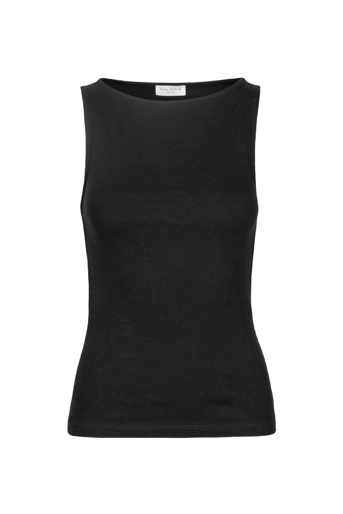 Peggy Rib Boatneck Top - Black
