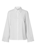 Dahlia Ls Broderi Shirt Noos - Bright White