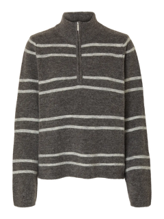 Lulu Ls Knit Half Zip - Medium Grey Melange Lgm