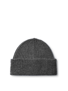 Lulu Wool Blend Knit Beanie - Medium Grey Melange