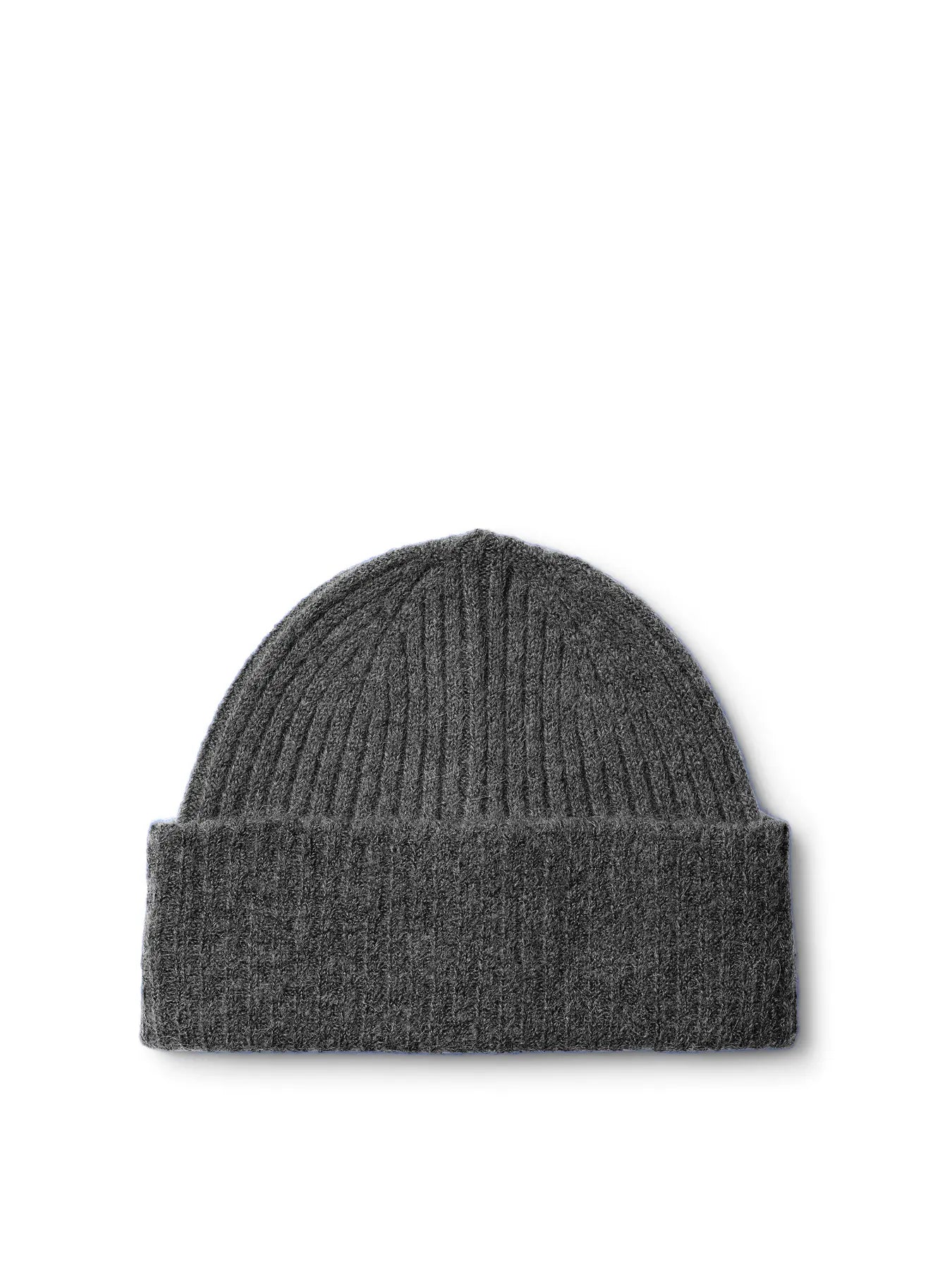 Lulu Wool Blend Knit Beanie - Medium Grey Melange