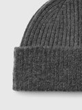 Lulu Wool Blend Knit Beanie - Medium Grey Melange