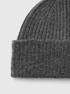 Lulu Wool Blend Knit Beanie - Medium Grey Melange