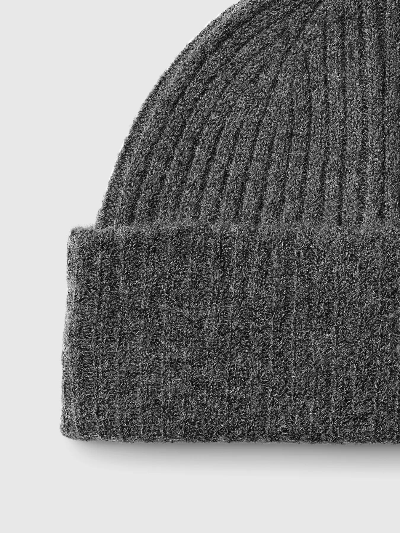 Lulu Wool Blend Knit Beanie - Medium Grey Melange