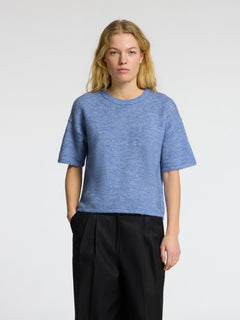 Maline-Liliana 2/4 Knit O-Neck Noos - Cornflower Blue Melange