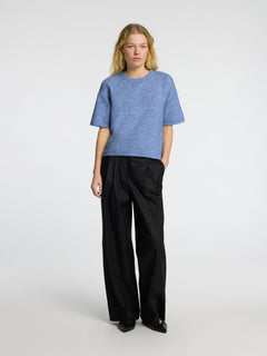 Maline-Liliana 2/4 Knit O-Neck Noos - Cornflower Blue Melange
