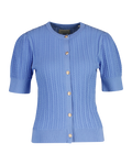 Cotton Cable Ss Cardigan - Hydrangea Blue