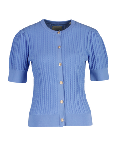 Cotton Cable Ss Cardigan - Hydrangea Blue