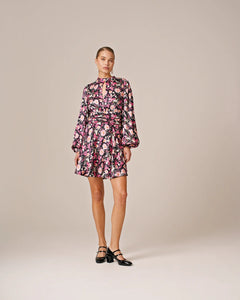 Jacquard Mini Dress - Flower Pink