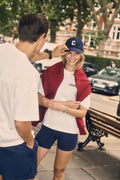 W. Varsity Tee - White/Burgundy