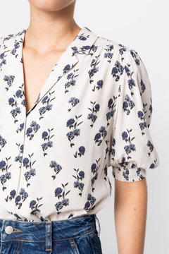 Caria Blouse - Cream Hortensia Print