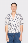 Caria Blouse - Cream Hortensia Print