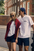W. Varsity Tee - White/Burgundy