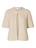 Sia Ras 2/4 Rib Knit Cardigan Noos - Birch Melange