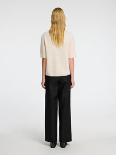 Sia Ras 2/4 Rib Knit Cardigan Noos - Birch Melange