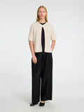 Sia Ras 2/4 Rib Knit Cardigan Noos - Birch Melange
