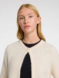 Sia Ras 2/4 Rib Knit Cardigan Noos - Birch Melange