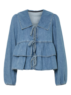 Yascelinde Ls Top - Light Blue Denim