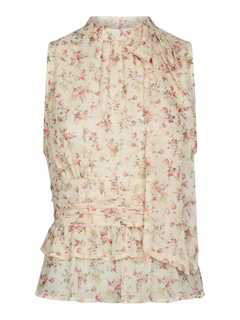 Ansol Meadow Printed Top - Creme