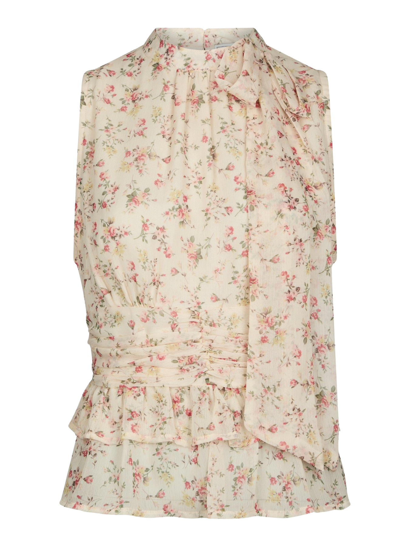 Ansol Meadow Printed Top - Creme