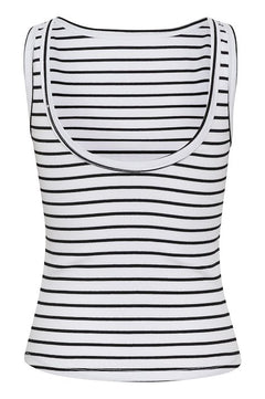 Drewgz Sl Reversible Stripe Top  - Bright White Black Stripe