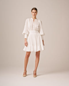 Cotton Slub Mini Dress - Perfect White