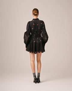 Satin Lace Dress - Petite Flowers