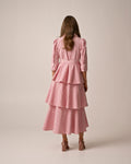 Seersucker Flounce Dress - Pink Checks